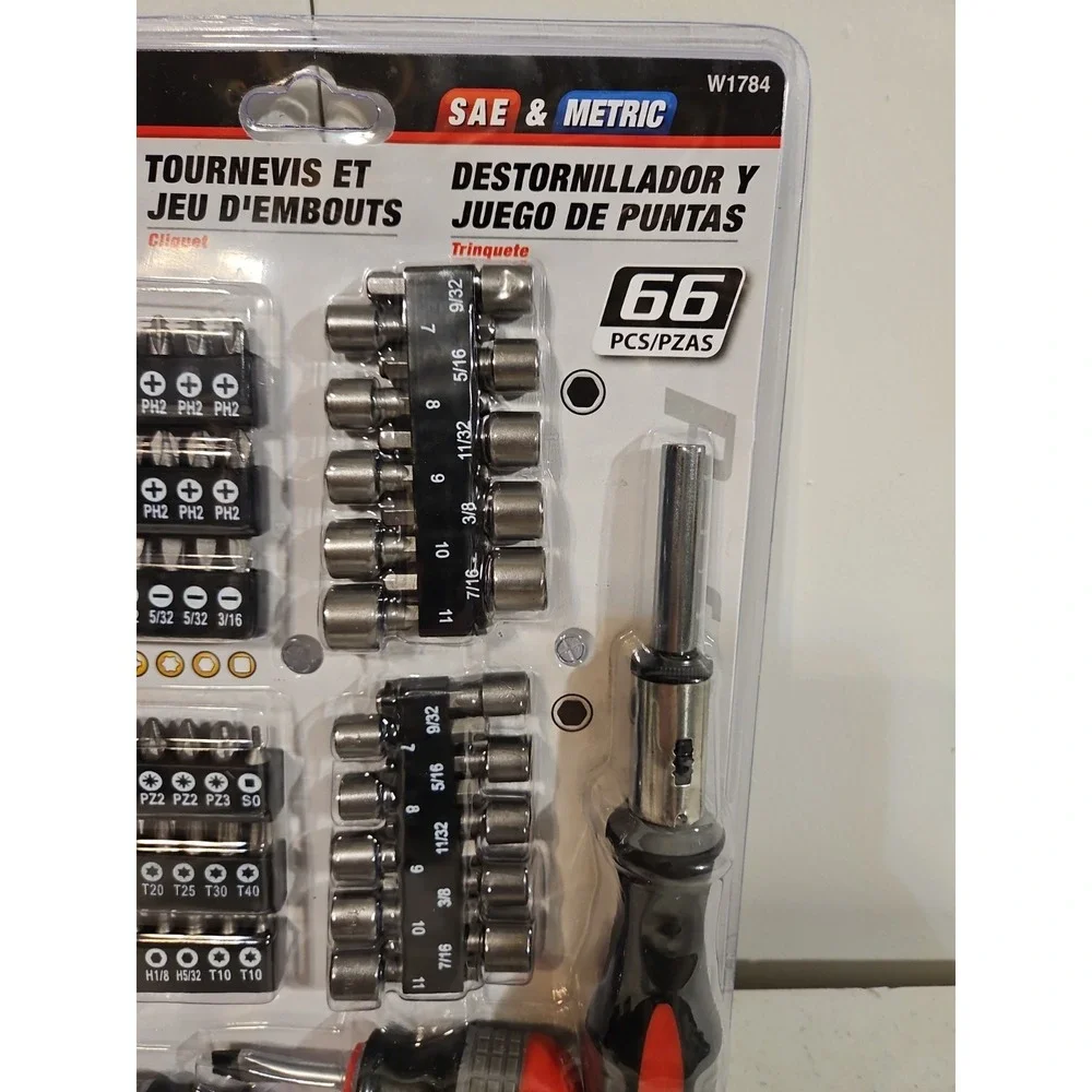 Performance Tool 66 pc Screwdriver And Bit Set New In Package - Picture 3 of 6